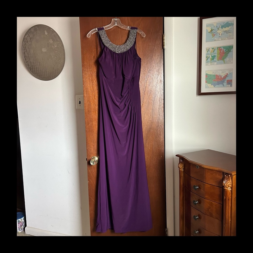 Scarlett Evening Dress with Embellished Neckline